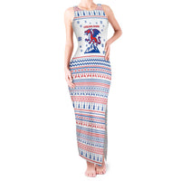 Slovenian Winter Tank Maxi Dress Ljubljana Dragon with Nordic Snowflakes and Alpine Vibes