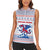 Slovenian Winter Women Sleeveless Polo Shirt Ljubljana Dragon with Nordic Snowflakes and Alpine Vibes
