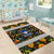 Slovenia Folk Art Area Rug Bright Floral Pattern with National Crest Emblem
