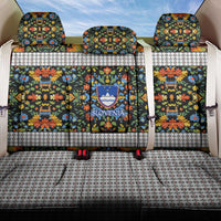 Slovenia Folk Art Back Car Seat Cover Bright Floral Pattern with National Crest Emblem