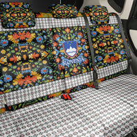 Slovenia Folk Art Back Car Seat Cover Bright Floral Pattern with National Crest Emblem
