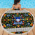 Slovenia Folk Art Beach Blanket Bright Floral Pattern with National Crest Emblem