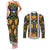 Slovenia Folk Art Couples Matching Tank Maxi Dress and Long Sleeve Button Shirt Bright Floral Pattern with National Crest Emblem