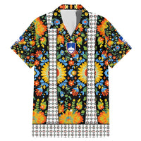 Slovenia Folk Art Family Matching Mermaid Dress and Hawaiian Shirt Bright Floral Pattern with National Crest Emblem