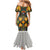 Slovenia Folk Art Family Matching Mermaid Dress and Hawaiian Shirt Bright Floral Pattern with National Crest Emblem