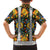 Slovenia Folk Art Family Matching Off Shoulder Short Dress and Hawaiian Shirt Bright Floral Pattern with National Crest Emblem
