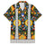 Slovenia Folk Art Family Matching Off Shoulder Short Dress and Hawaiian Shirt Bright Floral Pattern with National Crest Emblem