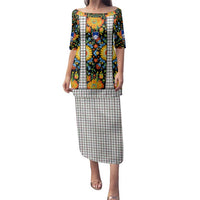 Slovenia Folk Art Family Matching Puletasi and Hawaiian Shirt Bright Floral Pattern with National Crest Emblem