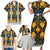 Slovenia Folk Art Family Matching Short Sleeve Bodycon Dress and Hawaiian Shirt Bright Floral Pattern with National Crest Emblem