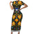 Slovenia Folk Art Family Matching Short Sleeve Bodycon Dress and Hawaiian Shirt Bright Floral Pattern with National Crest Emblem