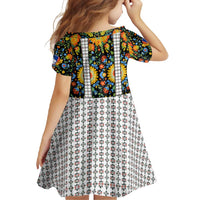 Slovenia Folk Art Family Matching Tank Maxi Dress and Hawaiian Shirt Bright Floral Pattern with National Crest Emblem