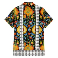 Slovenia Folk Art Hawaiian Shirt Bright Floral Pattern with National Crest Emblem