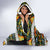 Slovenia Folk Art Hooded Blanket Bright Floral Pattern with National Crest Emblem