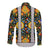 Slovenia Folk Art Long Sleeve Button Shirt Bright Floral Pattern with National Crest Emblem