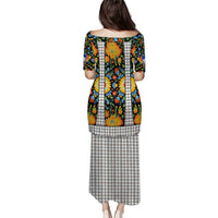 Slovenia Folk Art Puletasi Bright Floral Pattern with National Crest Emblem