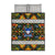 Slovenia Folk Art Quilt Bed Set Bright Floral Pattern with National Crest Emblem