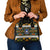 Slovenia Folk Art Shoulder Handbag Bright Floral Pattern with National Crest Emblem