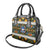 Slovenia Folk Art Shoulder Handbag Bright Floral Pattern with National Crest Emblem