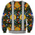 Slovenia Folk Art Sweatshirt Bright Floral Pattern with National Crest Emblem