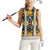 Slovenia Folk Art Women Sleeveless Polo Shirt Bright Floral Pattern with National Crest Emblem