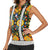 Slovenia Folk Art Women Sleeveless Polo Shirt Bright Floral Pattern with National Crest Emblem