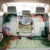 Triglav National Park Back Car Seat Cover Mountain Landscape with Slovenia Crest and Folk Art Details