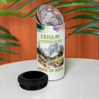 Triglav National Park 4 in 1 Can Cooler Tumbler Mountain Landscape with Slovenia Crest and Folk Art Details