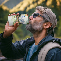 Triglav National Park 4 in 1 Can Cooler Tumbler Mountain Landscape with Slovenia Crest and Folk Art Details