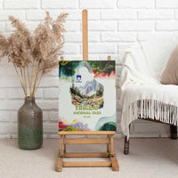 Triglav National Park Canvas Wall Art Mountain Landscape with Slovenia Crest and Folk Art Details