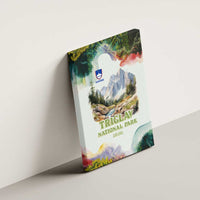 Triglav National Park Canvas Wall Art Mountain Landscape with Slovenia Crest and Folk Art Details