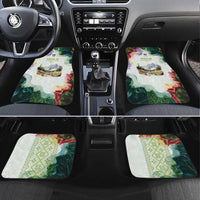 Triglav National Park Car Mats Mountain Landscape with Slovenia Crest and Folk Art Details