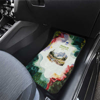 Triglav National Park Car Mats Mountain Landscape with Slovenia Crest and Folk Art Details