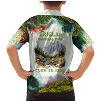 Triglav National Park Family Matching Mermaid Dress and Hawaiian Shirt Mountain Landscape with Slovenia Crest and Folk Art Details