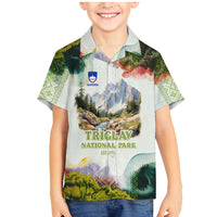 Triglav National Park Family Matching Mermaid Dress and Hawaiian Shirt Mountain Landscape with Slovenia Crest and Folk Art Details