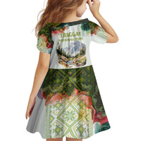 Triglav National Park Family Matching Off Shoulder Maxi Dress and Hawaiian Shirt Mountain Landscape with Slovenia Crest and Folk Art Details