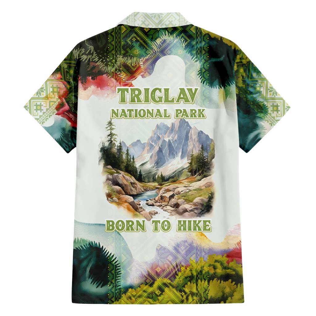 Triglav National Park Family Matching Summer Maxi Dress and Hawaiian Shirt Mountain Landscape with Slovenia Crest and Folk Art Details