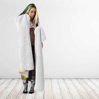 Triglav National Park Hooded Blanket Mountain Landscape with Slovenia Crest and Folk Art Details