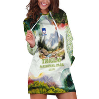 Triglav National Park Hoodie Dress Mountain Landscape with Slovenia Crest and Folk Art Details