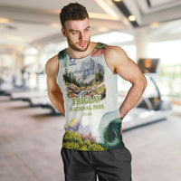 Triglav National Park Men Tank Top Mountain Landscape with Slovenia Crest and Folk Art Details