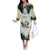 Triglav National Park Off The Shoulder Long Sleeve Dress Mountain Landscape with Slovenia Crest and Folk Art Details
