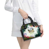 Triglav National Park Shoulder Handbag Mountain Landscape with Slovenia Crest and Folk Art Details