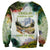 Triglav National Park Sweatshirt Mountain Landscape with Slovenia Crest and Folk Art Details