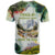 Triglav National Park T Shirt Mountain Landscape with Slovenia Crest and Folk Art Details