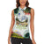 Triglav National Park Women Sleeveless Polo Shirt Mountain Landscape with Slovenia Crest and Folk Art Details