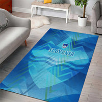 Slovenia Sport Area Rug Alpine-Inspired Design with National Crest