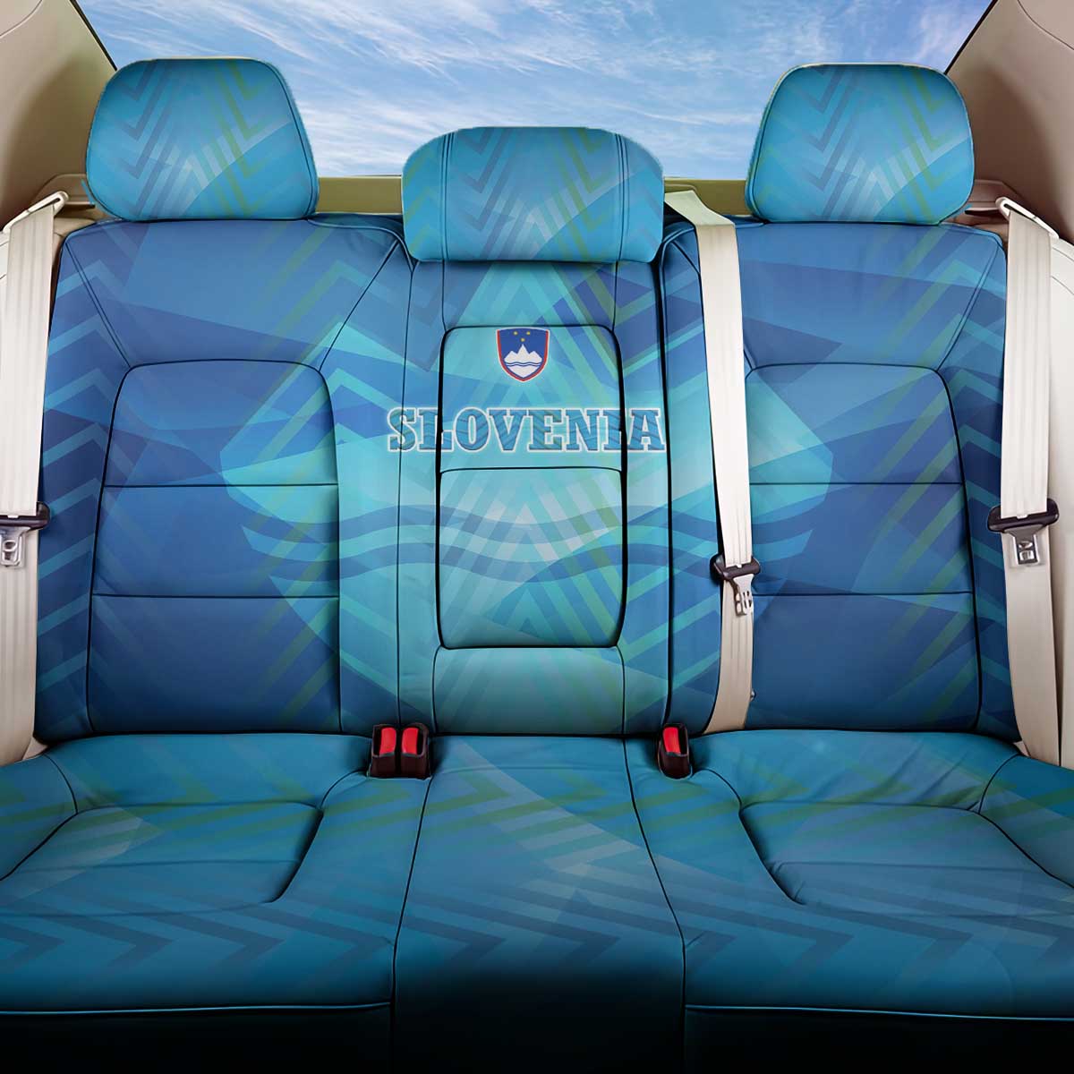 Slovenia Sport Back Car Seat Cover Alpine-Inspired Design with National Crest