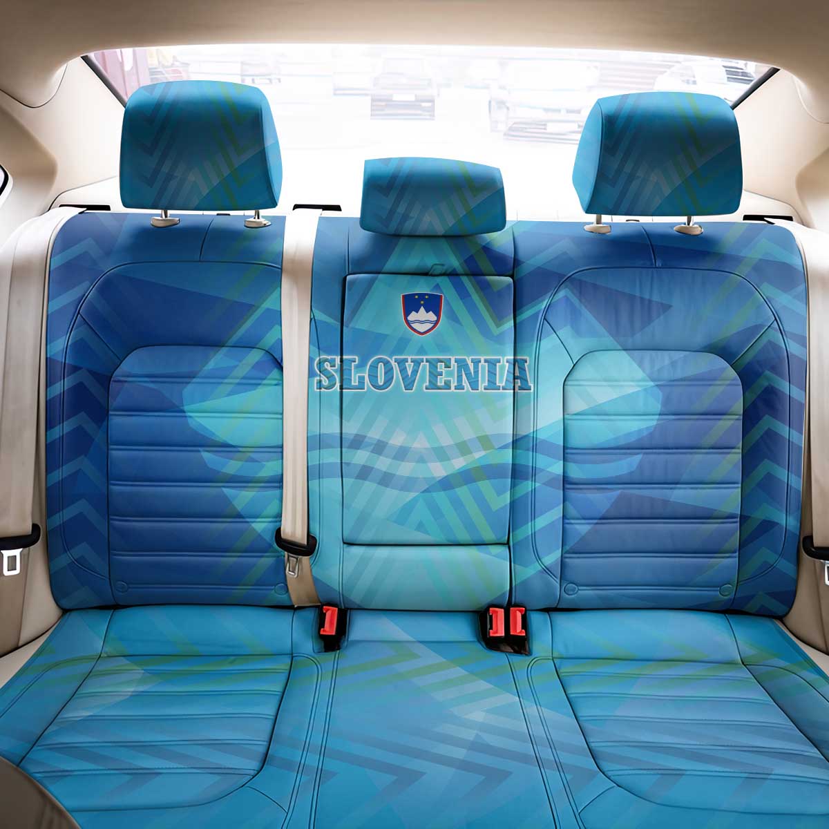 Slovenia Sport Back Car Seat Cover Alpine-Inspired Design with National Crest