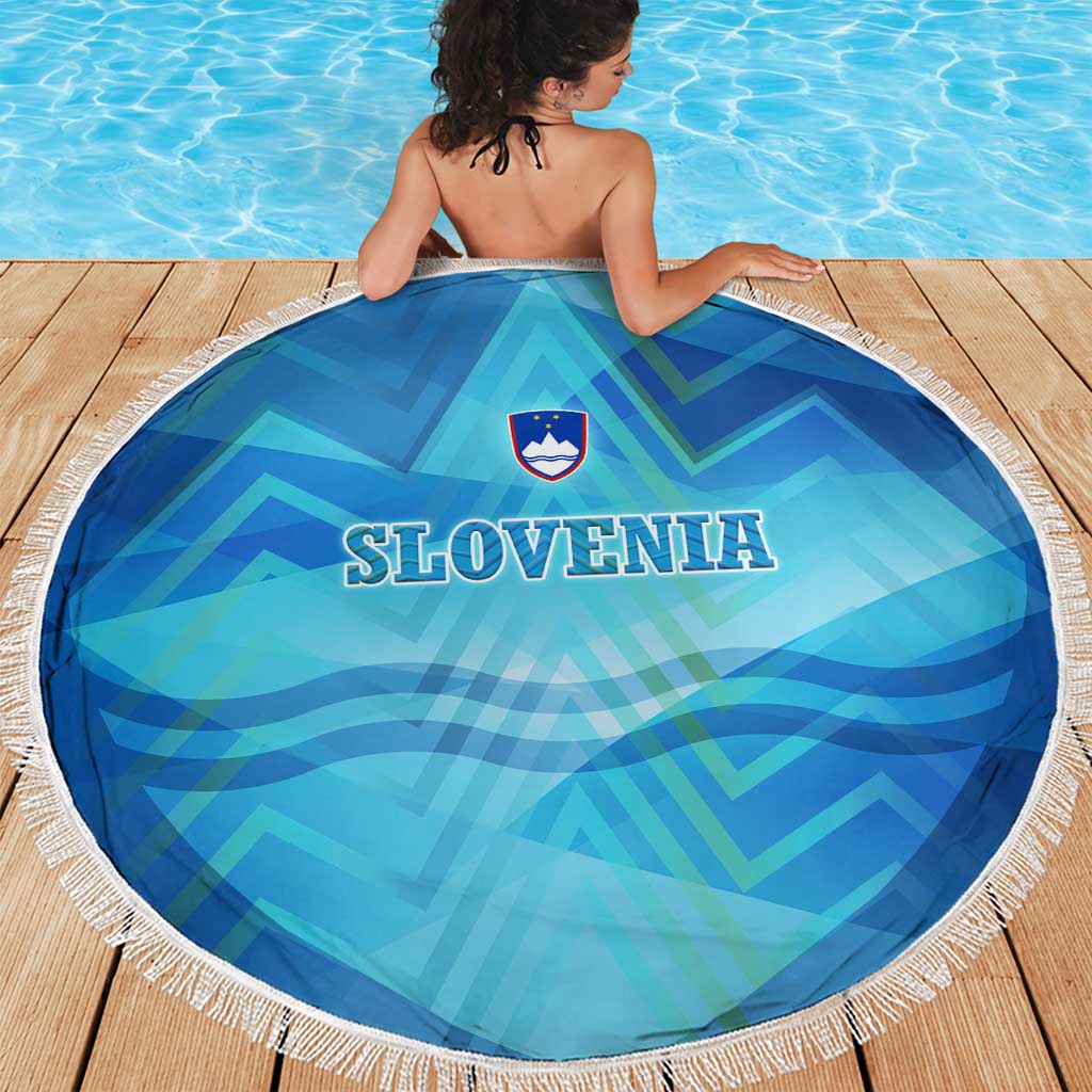 Slovenia Sport Beach Blanket Alpine-Inspired Design with National Crest
