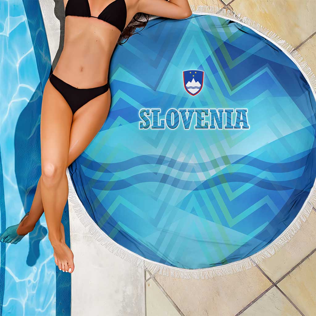 Slovenia Sport Beach Blanket Alpine-Inspired Design with National Crest