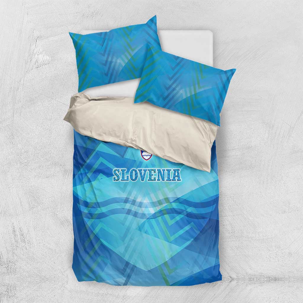 Slovenia Sport Bedding Set Alpine-Inspired Design with National Crest